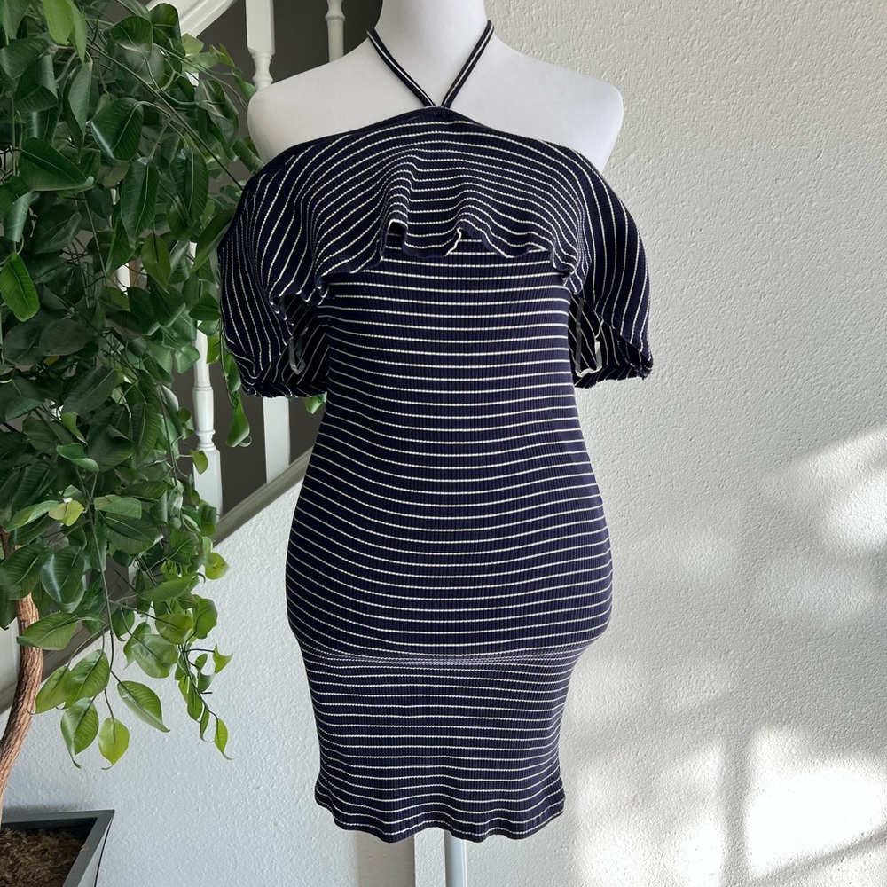 Charlotte Russe Off The Shoulder Stripped Dress